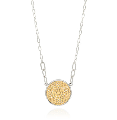 Anna Beck Gold and Silver Balance Circle Pendant Necklace