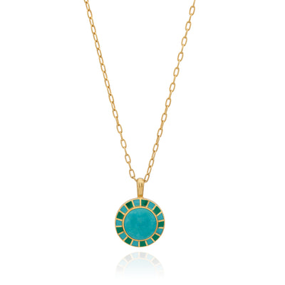 Anna Beck Gold Mosaic Turquoise Pendant