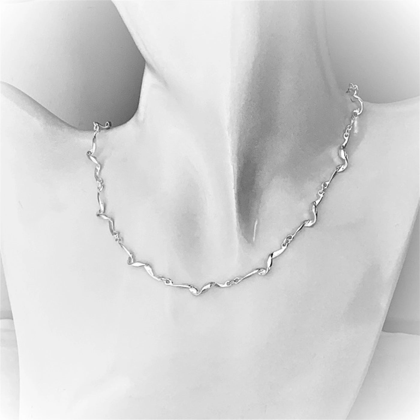 Sterling Silver Ribbon Necklace