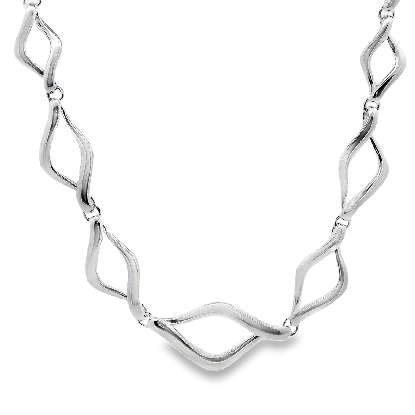 Sterling Silver Marquis Twist Necklace