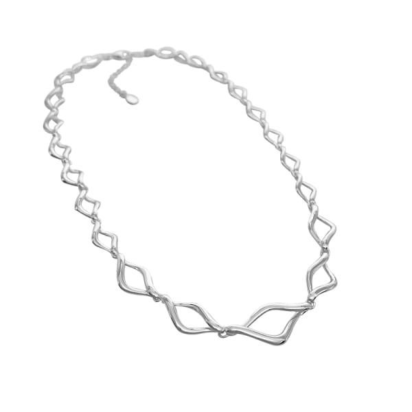 Silver Marquis Twist Necklace - Rococo Jewellery