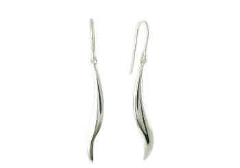 Sterling Silver Sleek Design Drop Earrings - Rococo Jewellery