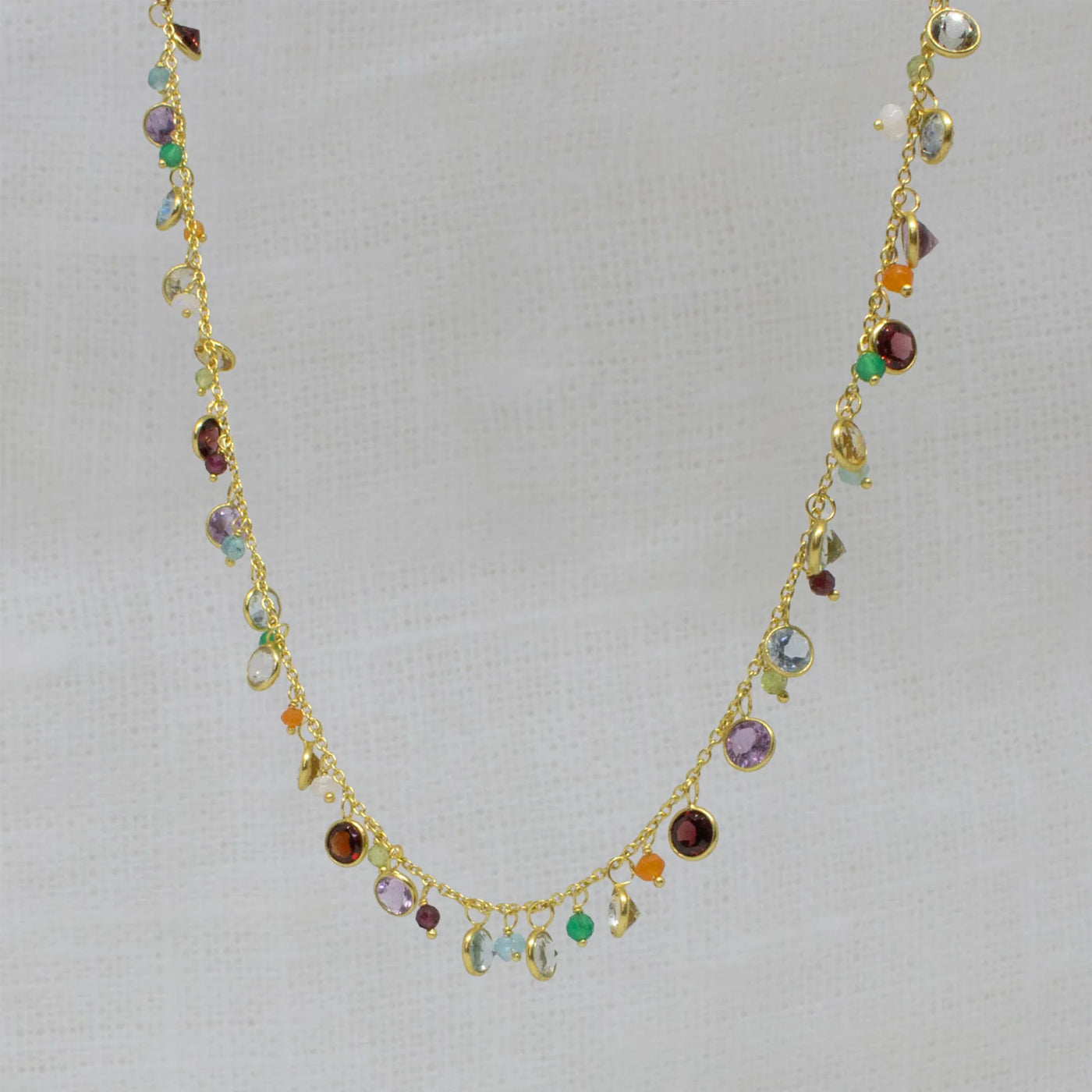 18ct Gold Vermeil Mixed Gemstone Necklace