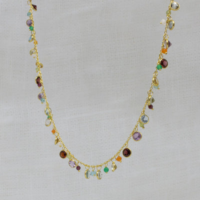 18ct Gold Vermeil Mixed Gemstone Necklace