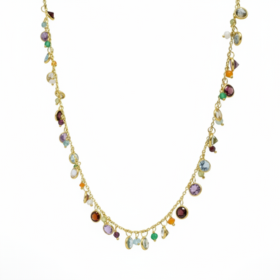 18ct Gold Vermeil Mixed Gemstone Necklace