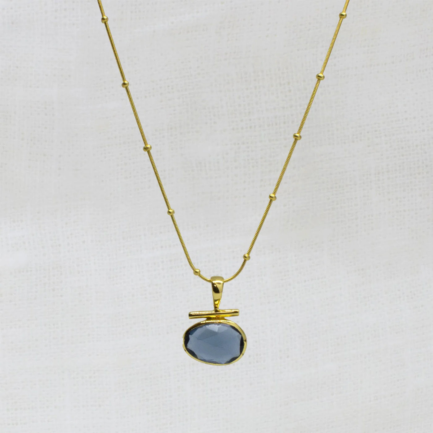18ct Gold Vermeil Kyanite Bar Pendant Necklace