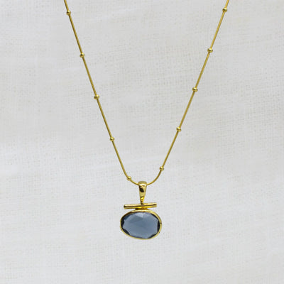 18ct Gold Vermeil Kyanite Bar Pendant Necklace