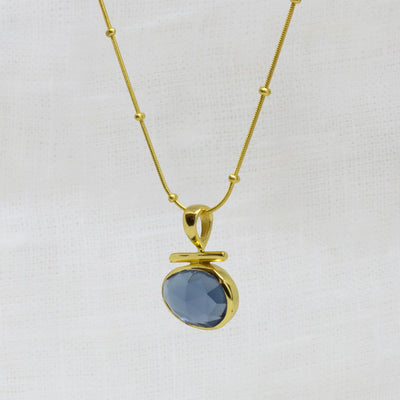 18ct Gold Vermeil Kyanite Bar Pendant Necklace