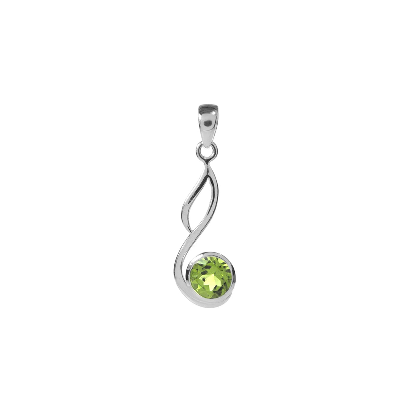 Peridot Swept Open Loop Pendant Necklace