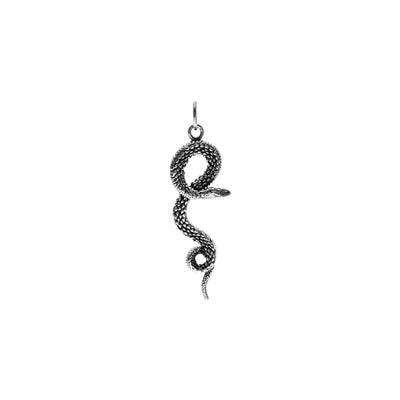 Oxidised Silver Snake Pendant