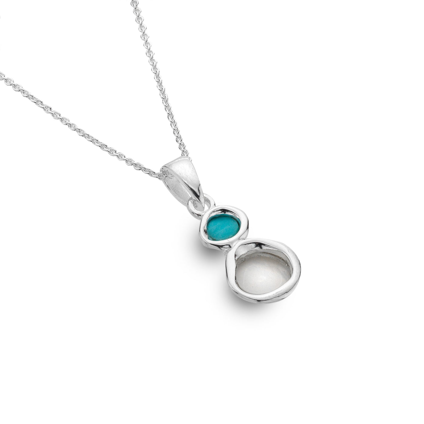Sea Gems Silver Turquoise Mother of Pearl Pendant