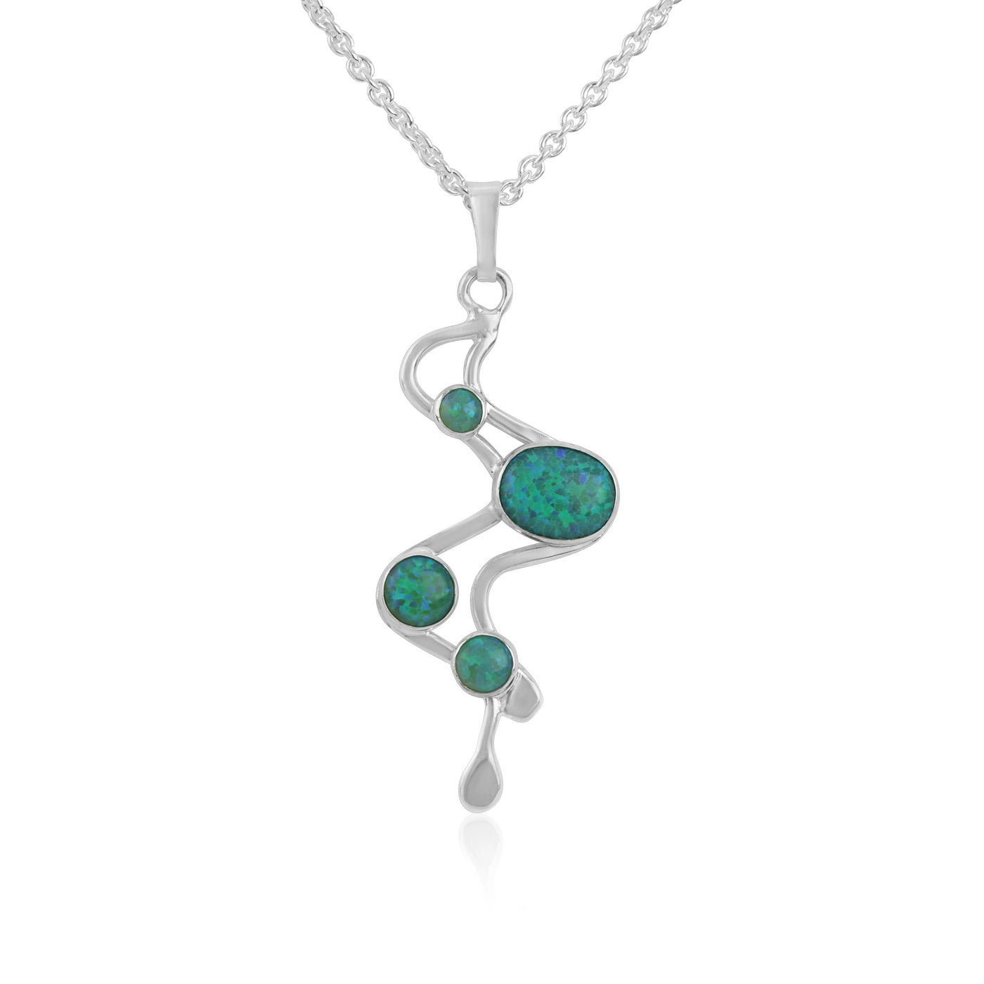 Lavan Sterling Silver Forest Green Pendant Necklace