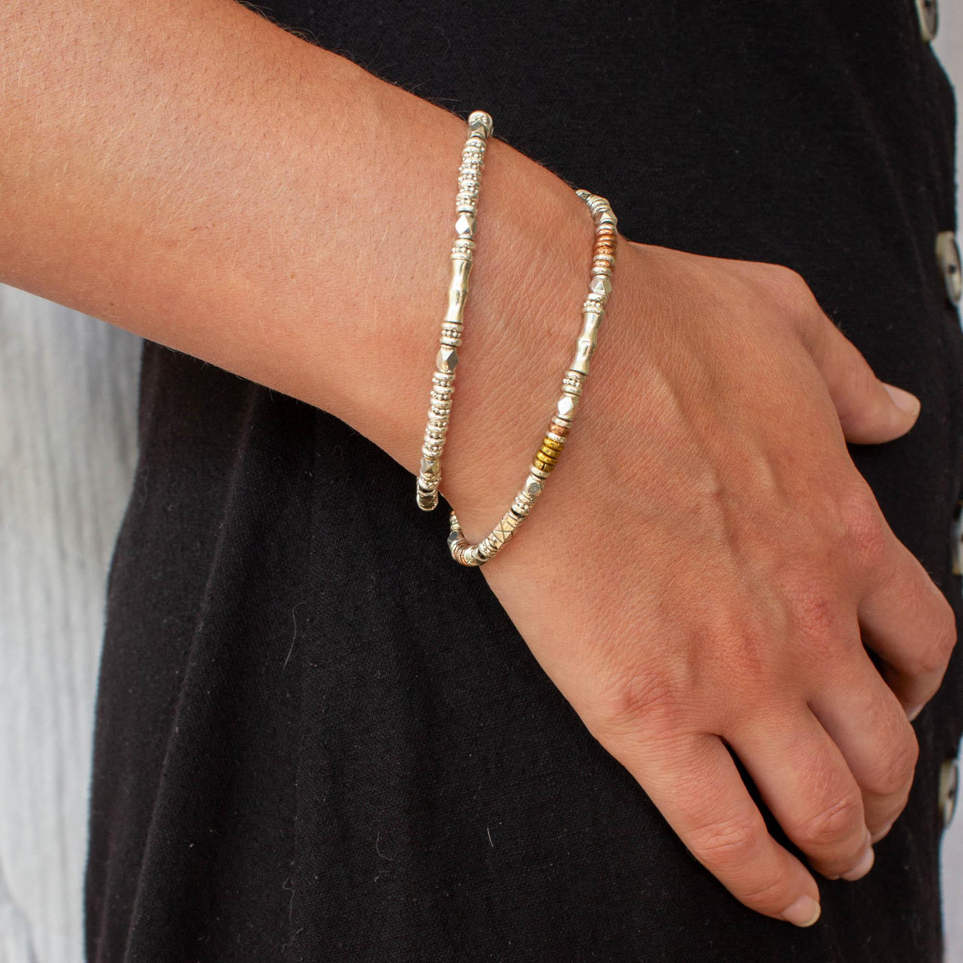 Sterling Silver Bead Detail Bracelet - Rococo Jewellery