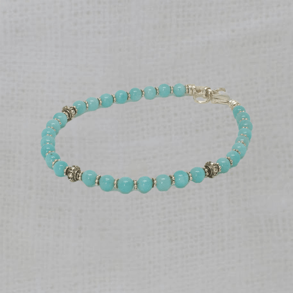 Sterling Silver and Amazonite Bracelet - Rococo Jewellery