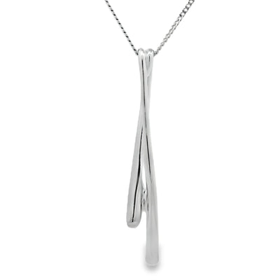 Silver Bombe Drop Pendant Necklace