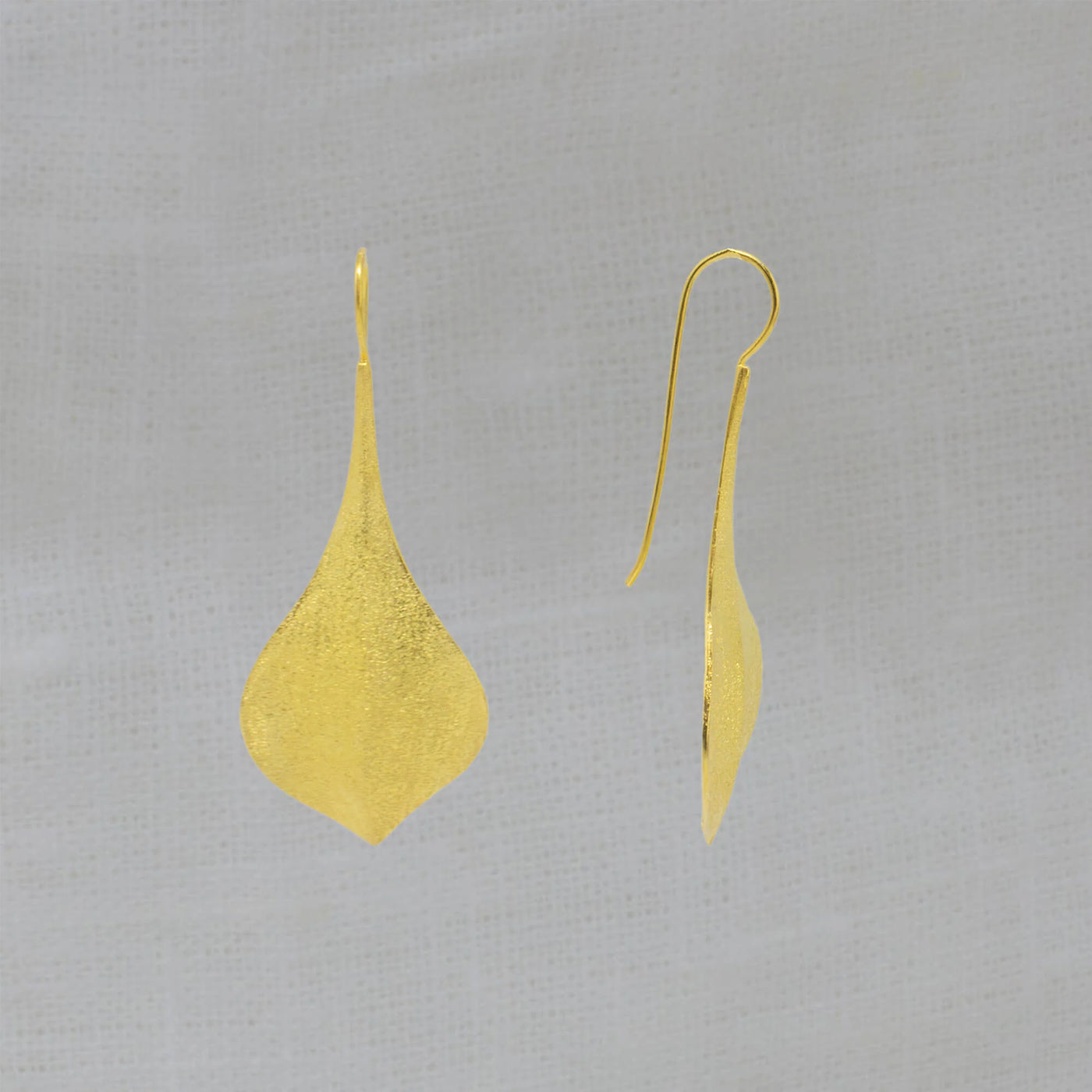 18ct Gold Vermeil Ray Leaf Drop Earrings
