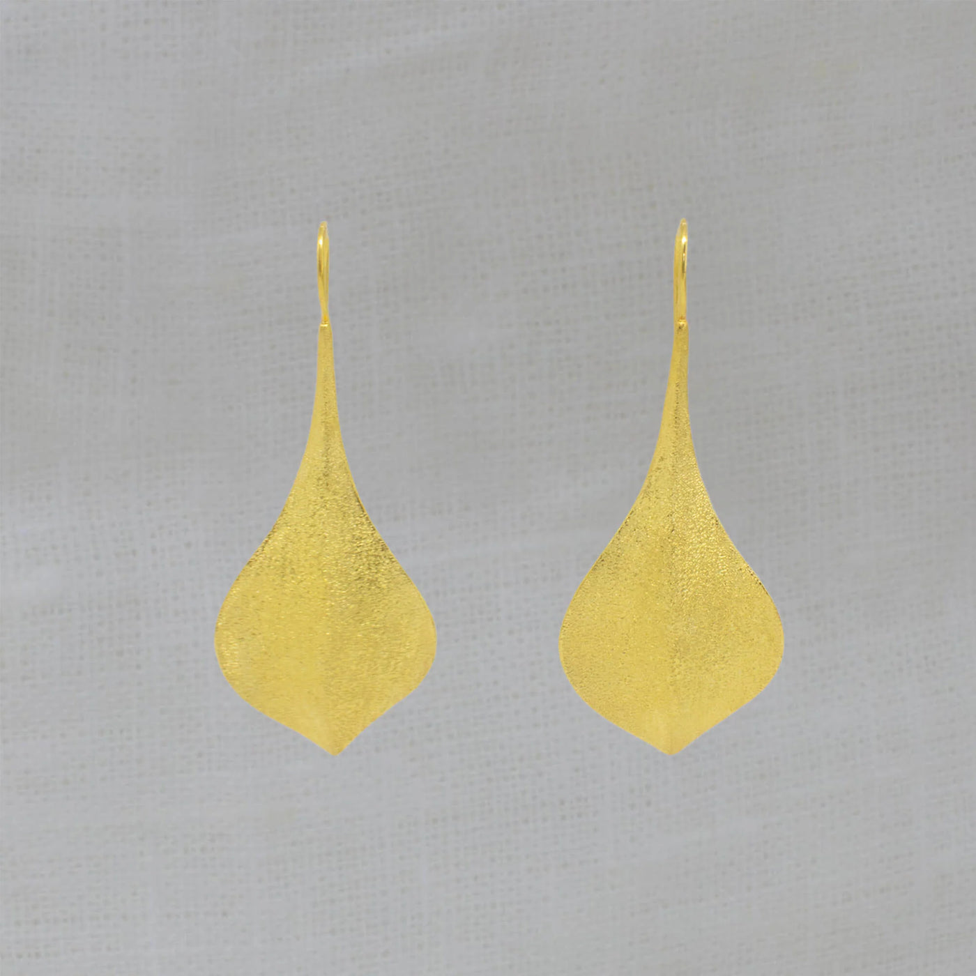 18ct Gold Vermeil Ray Leaf Drop Earrings