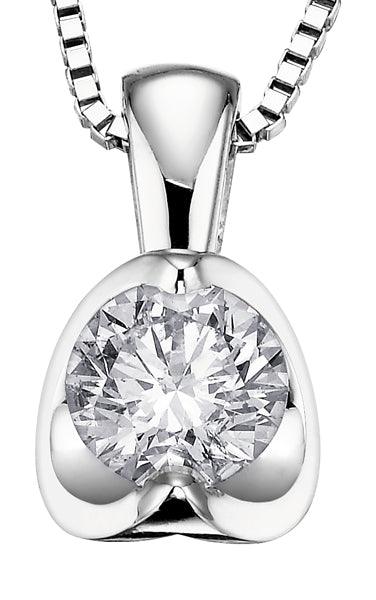 9ct White Gold Diamond Necklace - Rococo Jewellery