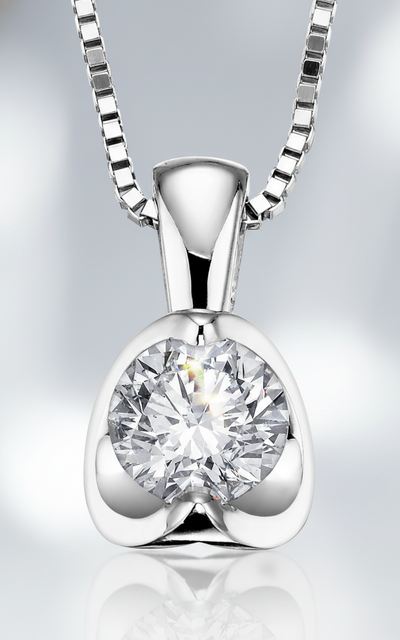 9ct White Gold Diamond Necklace