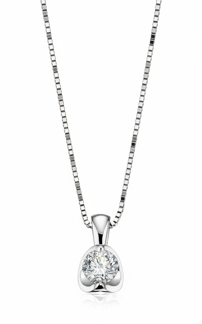 9ct White Gold Diamond Necklace