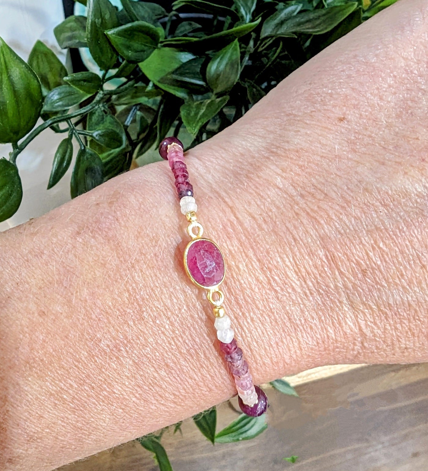 Gold Sapphire and Ruby Bracelet - Rococo Jewellery