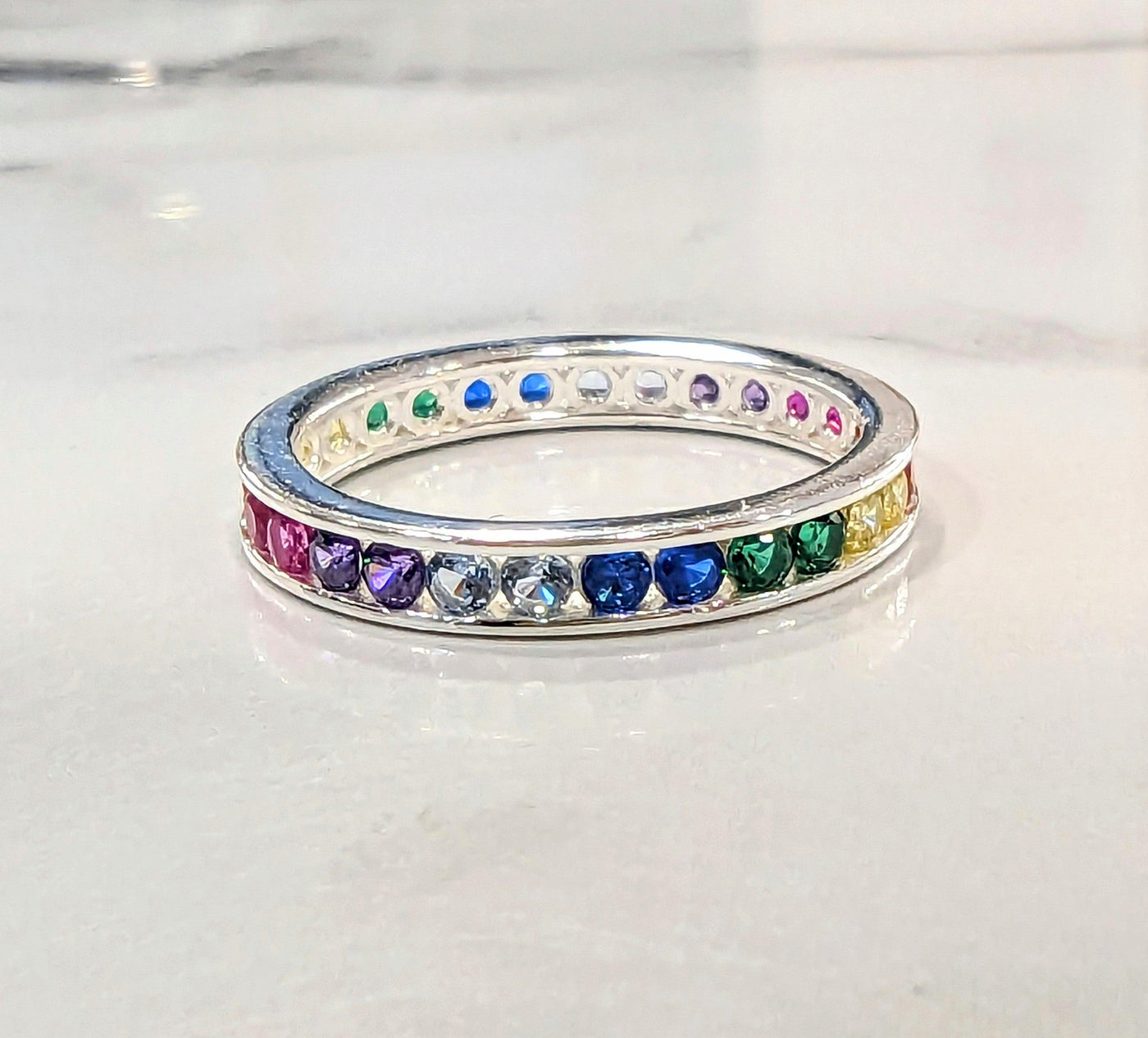 Rainbow Cubic Zirconia Ring - Rococo Jewellery
