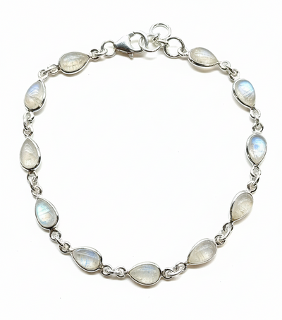 Rainbow Moonstone Teardrop Stones Bracelet