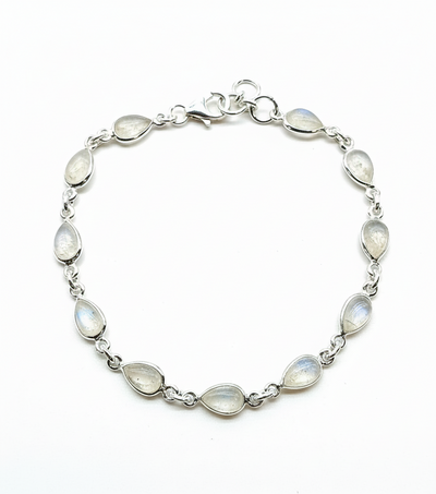 Rainbow Moonstone Teardrop Stones Bracelet