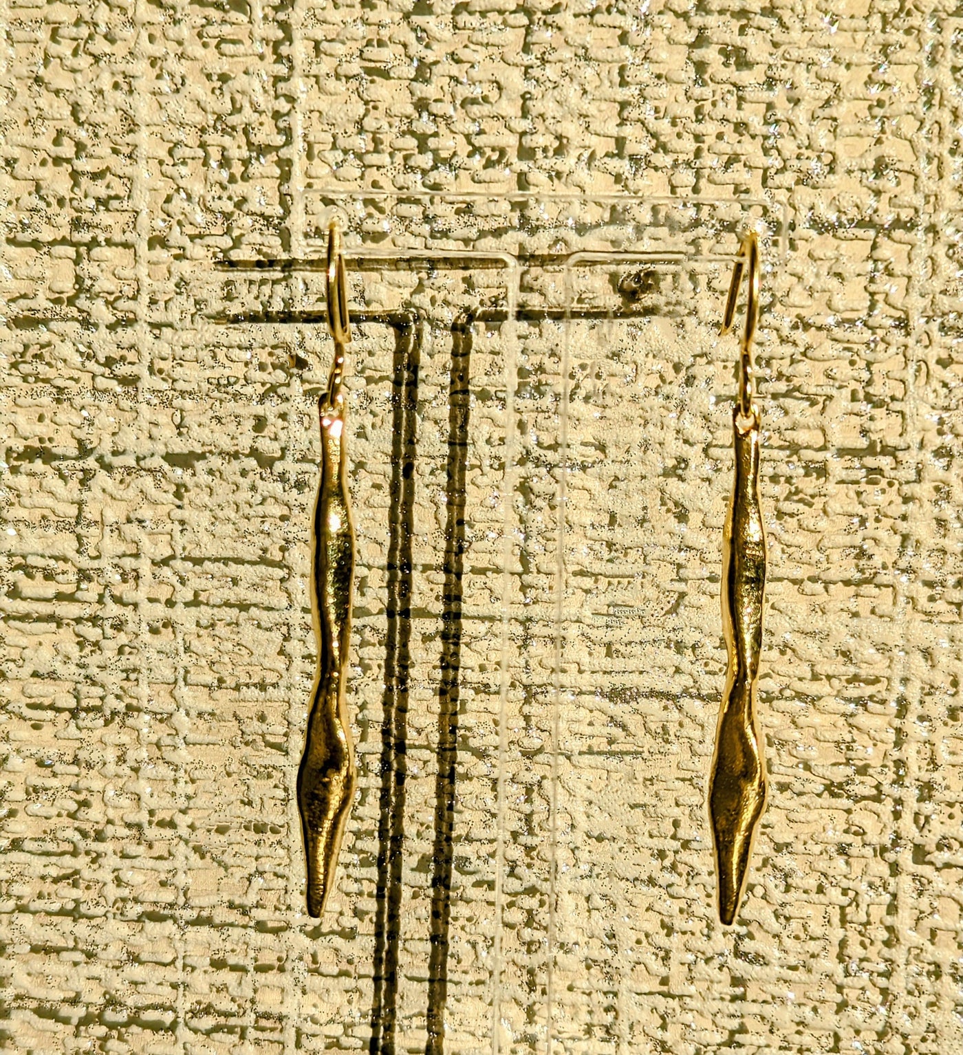 Gold Stick Drop Earrings - Rococo Jewellery