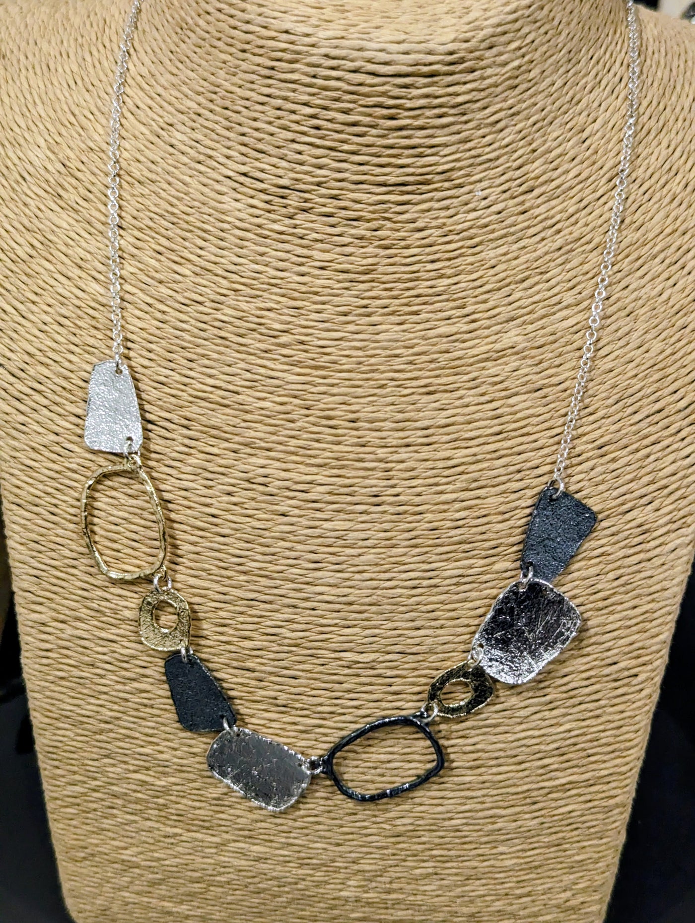 Saphirim Multi Element Gold Plated and Silver Necklace