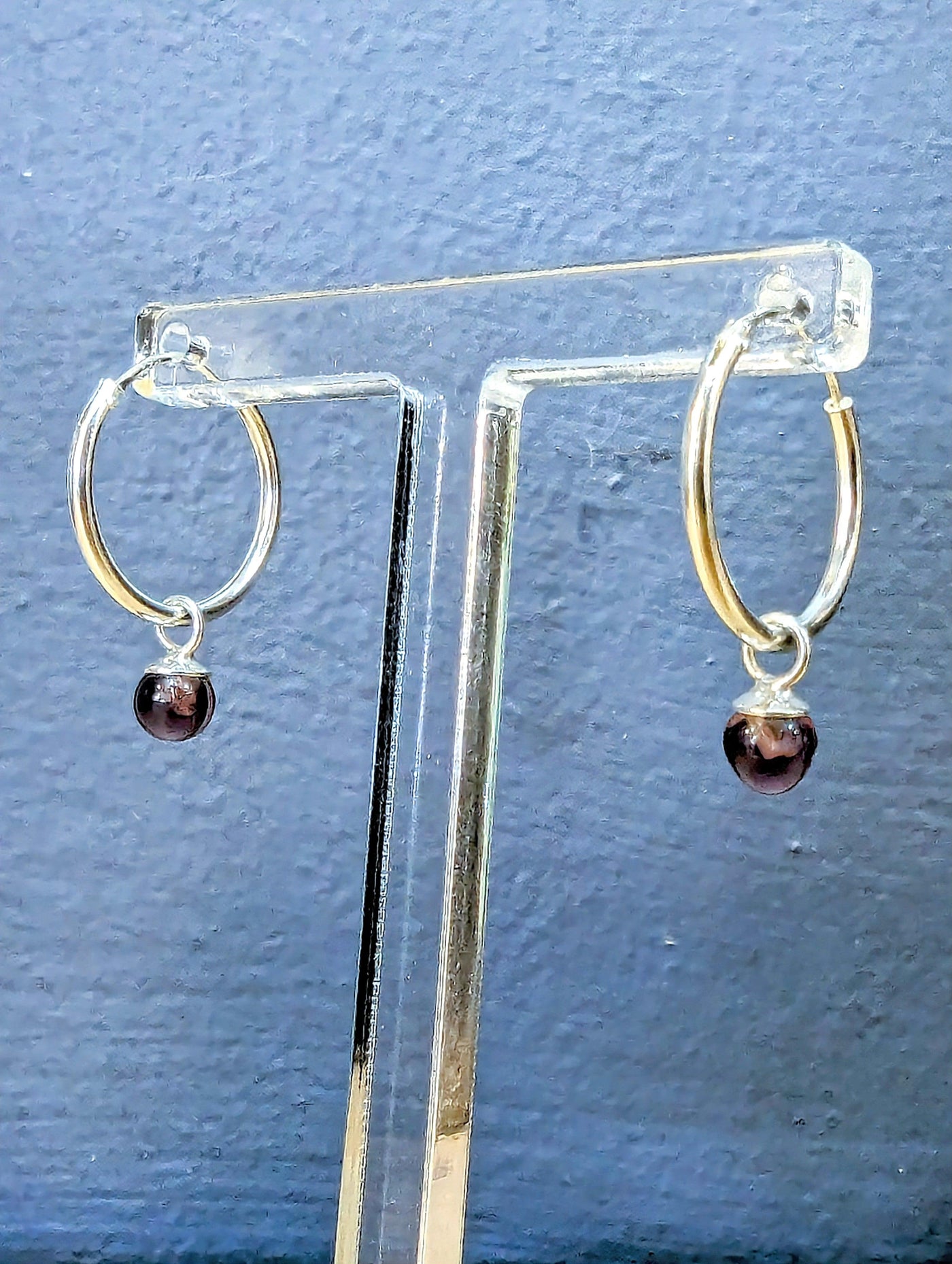 Kingsley Ryan Amethyst Charm Hoop Earrings - Rococo Jewellery