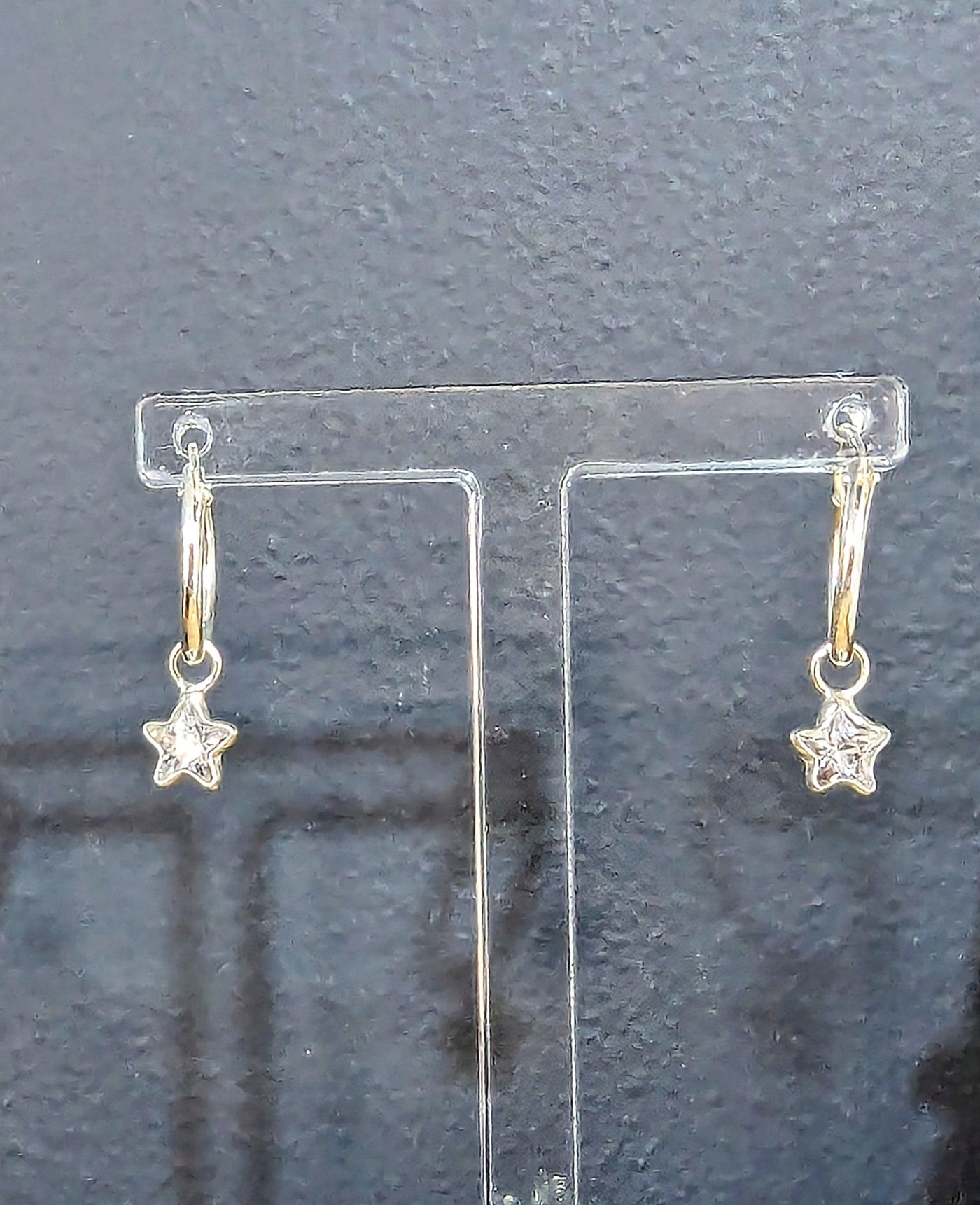 Kingsley Ryan Sterling Silver Hoop Earrings With Cubic Zirconia Star
