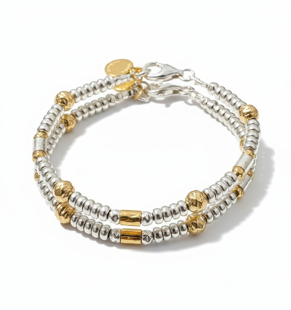 Yaron Morhaim Gold and Silver Round Bead Bracelet