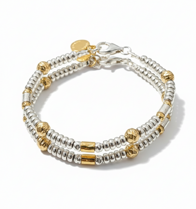 Yaron Morhaim Gold and Silver Round Bead Bracelet