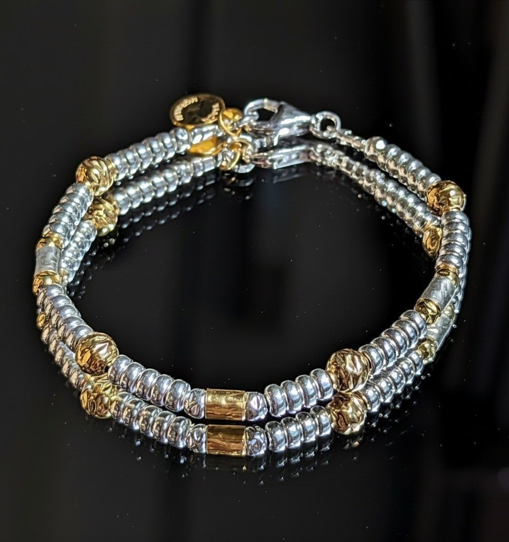 Yaron Morhaim Gold and Silver Round Bead Bracelet