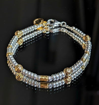 Yaron Morhaim Gold and Silver Round Bead Bracelet