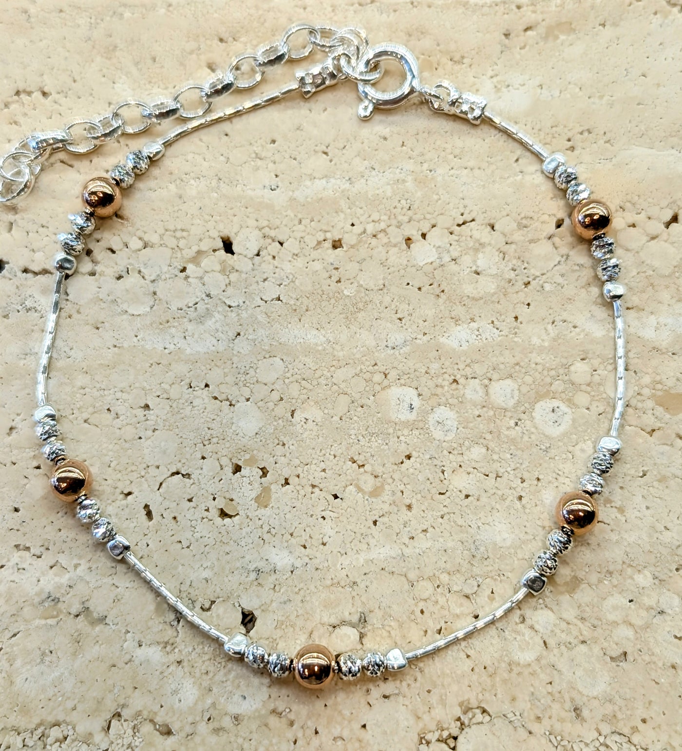 Lavan Rose Gold and Silver Anklet