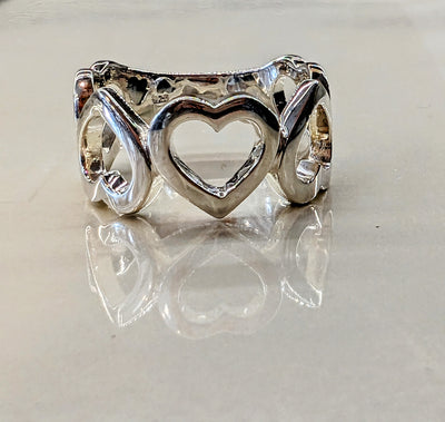 Silver Hearts Ring