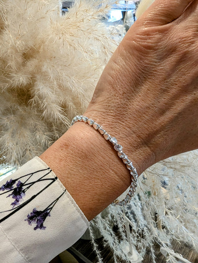 Sterling Silver Abstract Blocks Bracelet