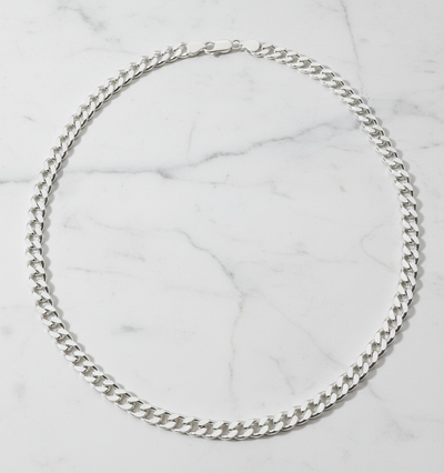 Sterling Silver Flat Curb Necklace