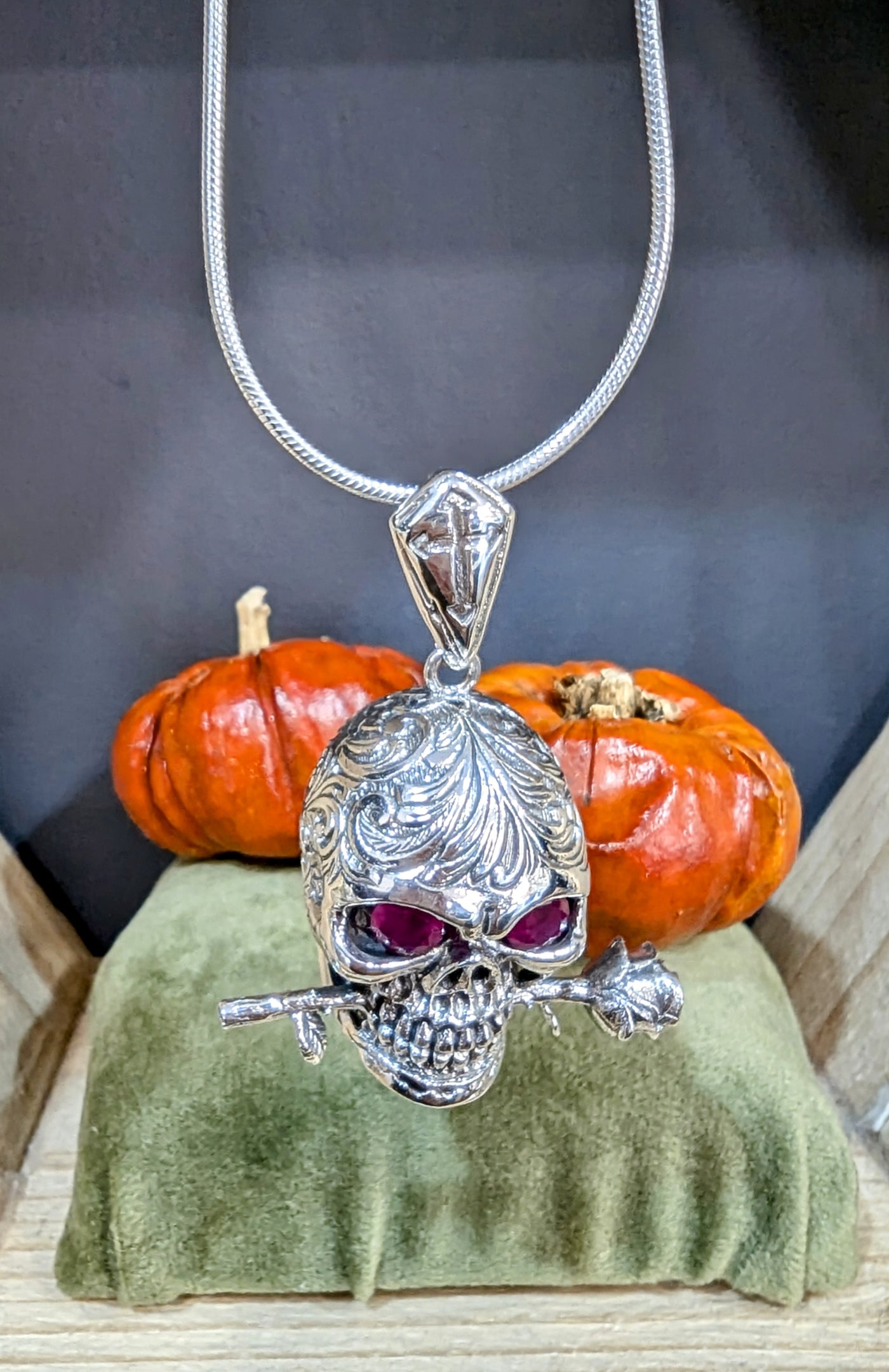 Sterling Silver Large Skull Pendant