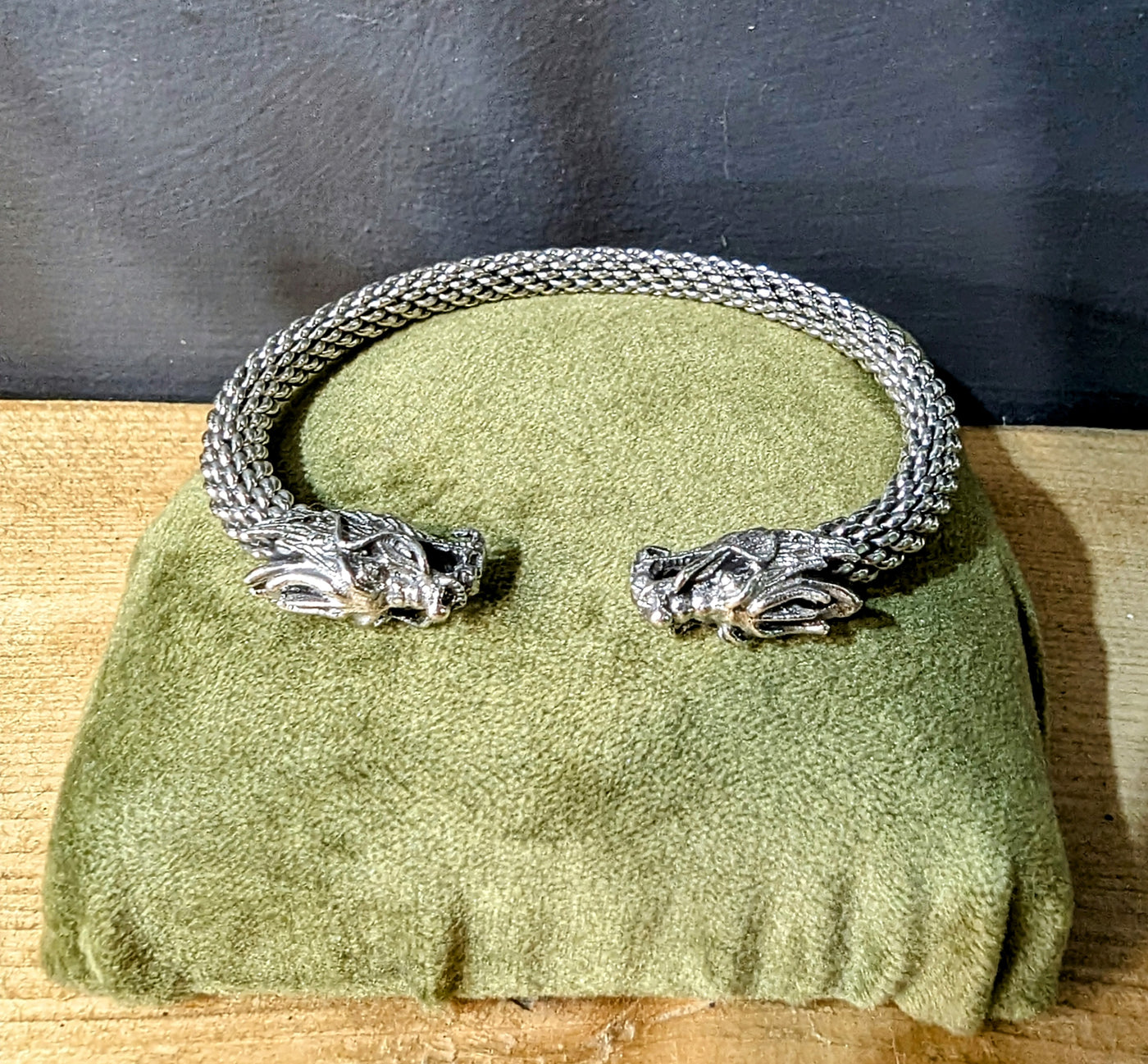 Sterling Silver Dragon Cuff Bangle