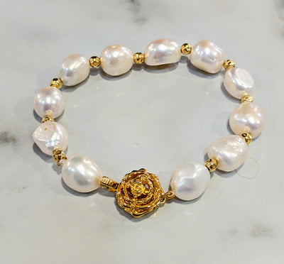 Yaron Morhaim Gold Spellbinder Baroque Pearl Bracelet - Rococo Jewellery