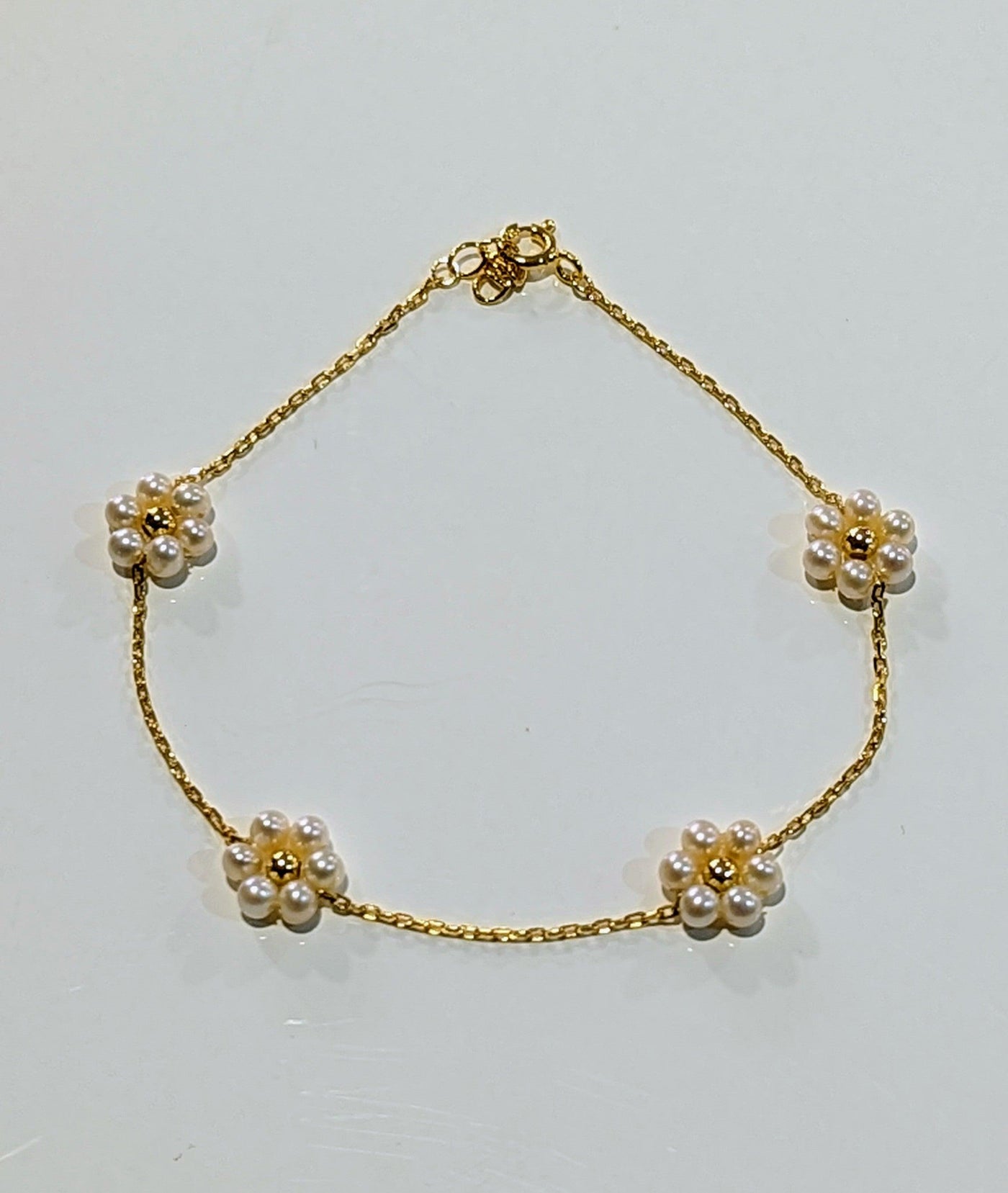Sterling Silver Pearl Flower Clusters Bracelet - Rococo Jewellery