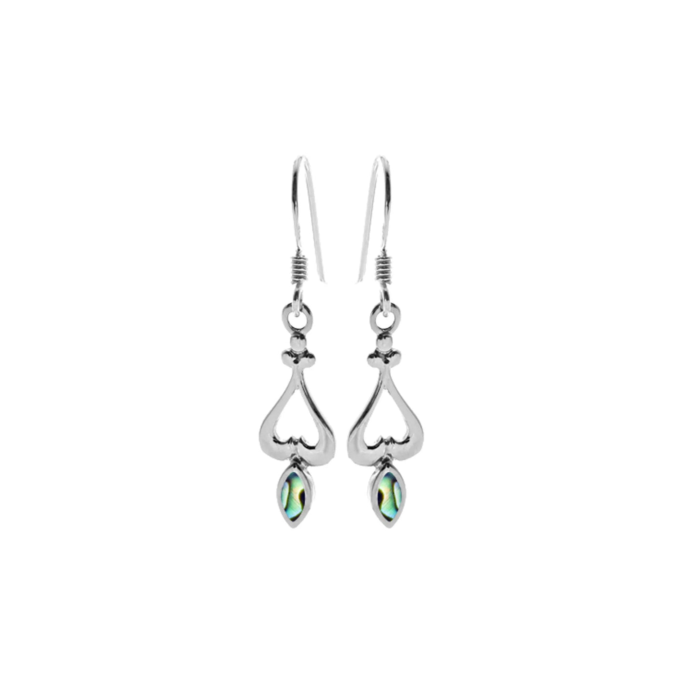 Sterling Silver Tilly Spade Paua Shell Drop Earrings