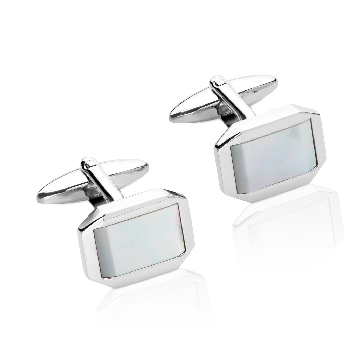 Unique & Co Cufflinks With Mother of Pearl Inlay - Rococo Jewellery
