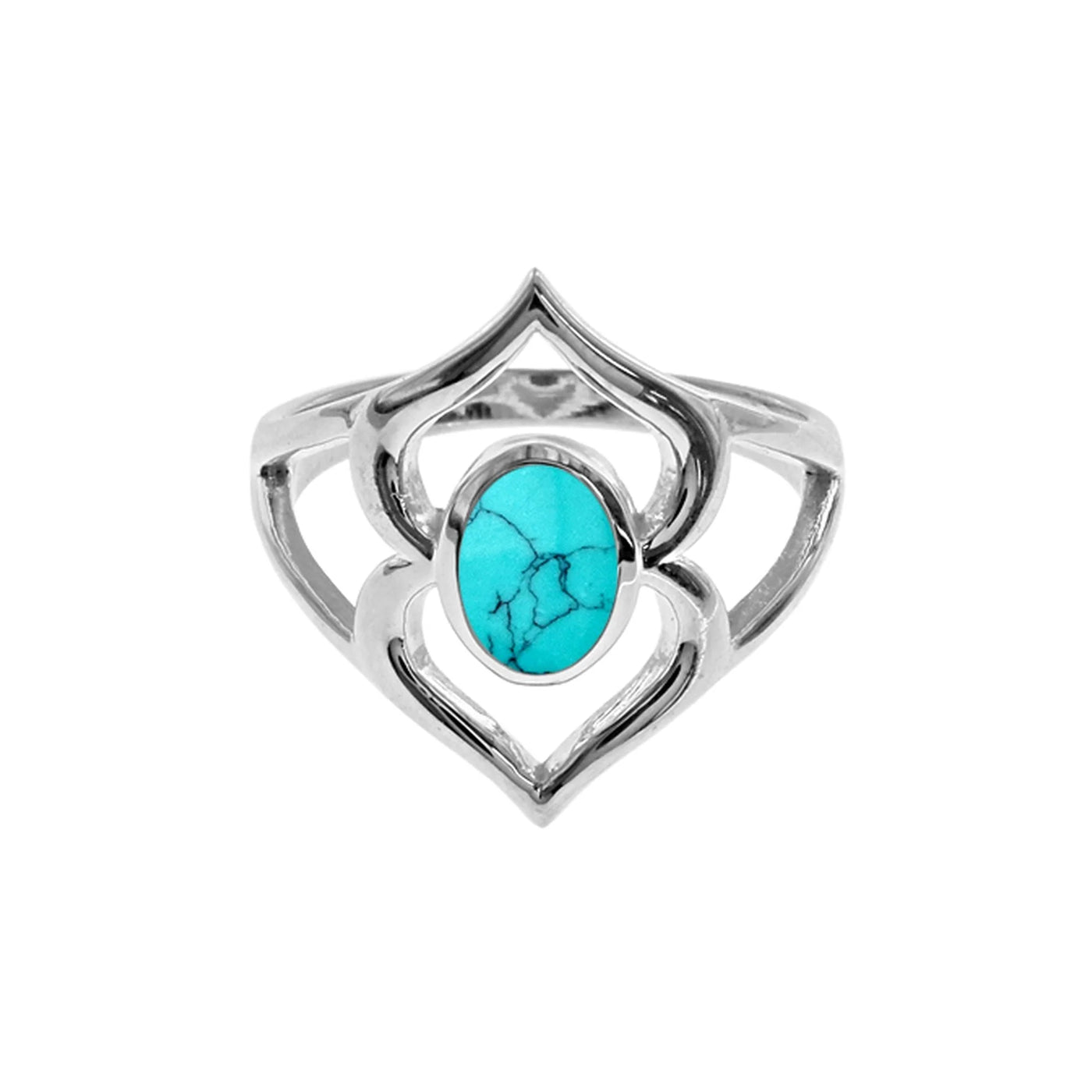 Sterling Silver Turquoise Abstract Design Ring