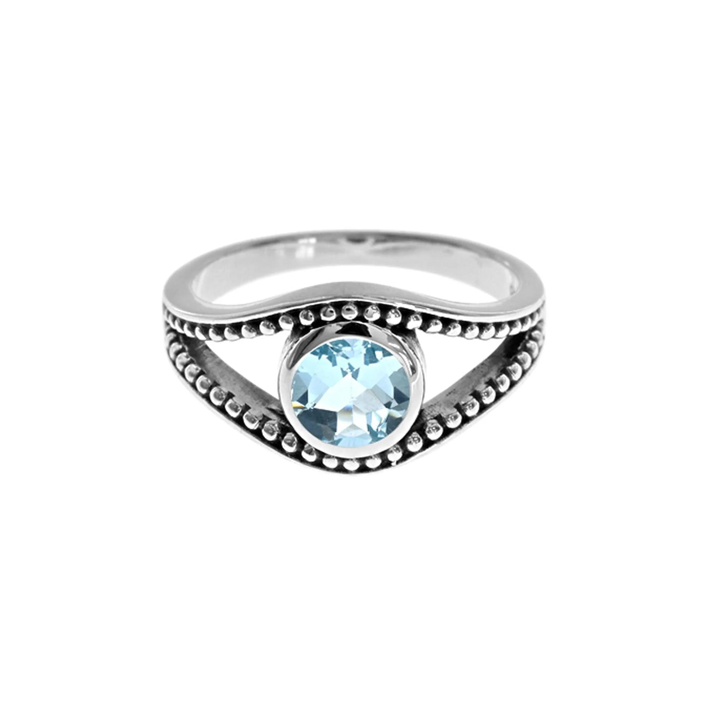 Eye of Protection Ring - Blue Topaz