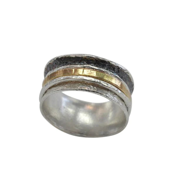 Gold Vermeil Silver Spinning Ring