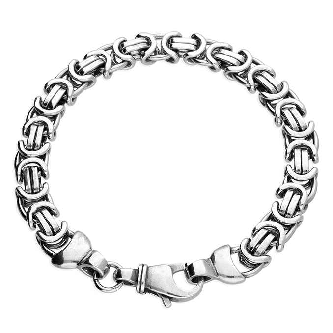 Sterling Silver Oxidised Byzantine Bracelet